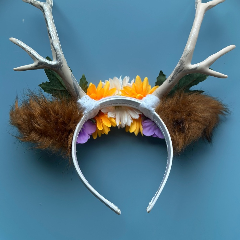 Oh Deer! Floral Antler Headband with Ears - Picture 2 of 4